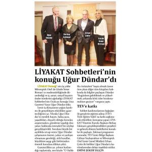 LİYAKAT SOHBETLERİ UĞUR DÜNDAR'I AĞIRLADI