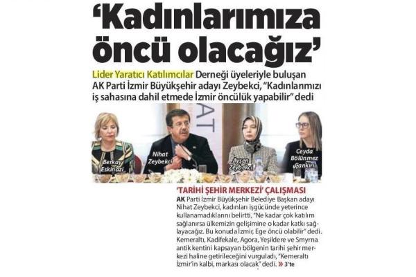 KADINLARIMIZA ÖNCÜ OLACAĞIZ