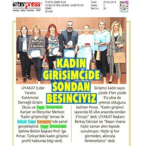 KADIN GİRİŞİMCİLİĞİNDE SONDAN BEŞİNCİYİZ